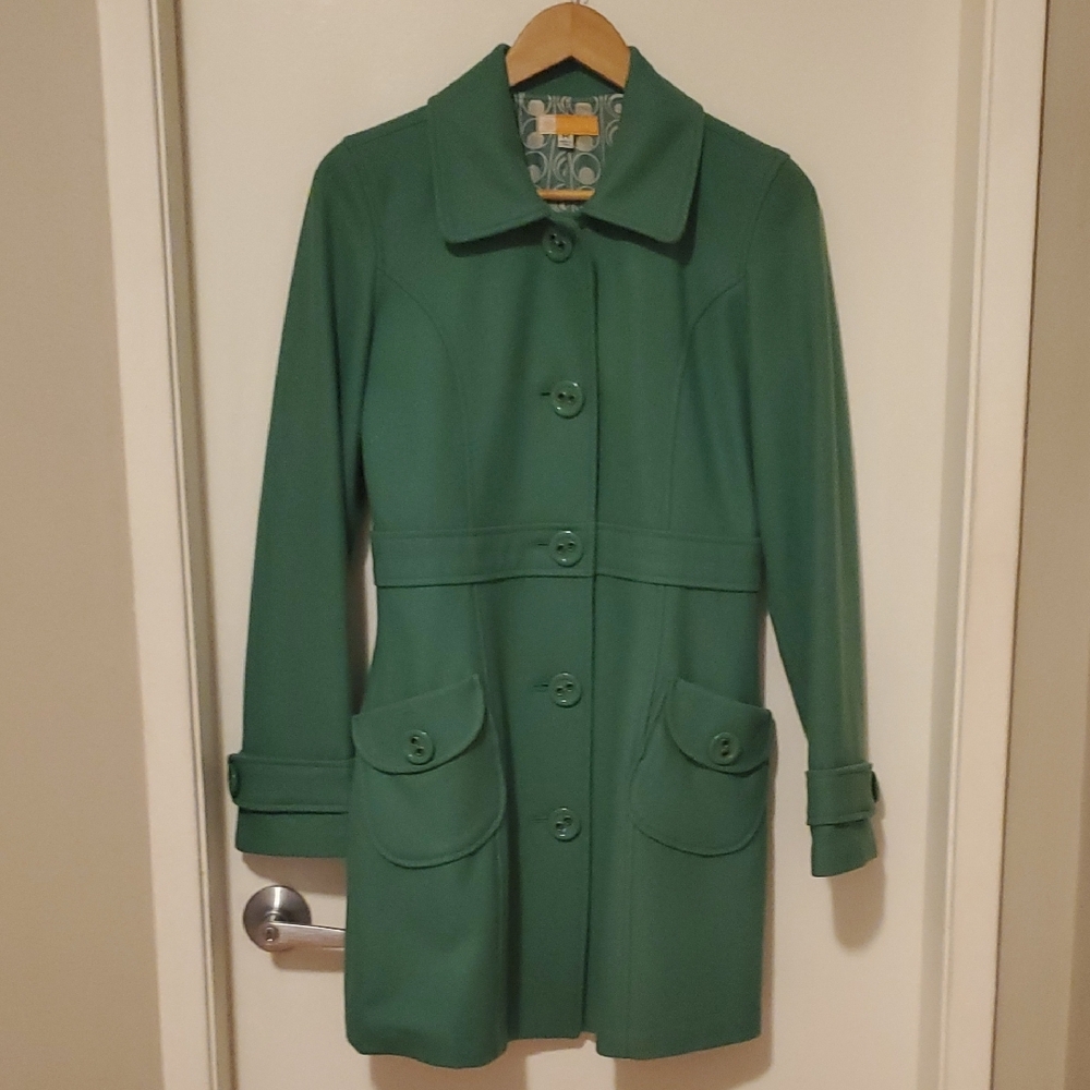 Tulle Women's Pea Coat in Green